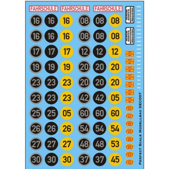 Perfect Scale Modellbau DEC007 Decals for 1/35 German Bundeswehr MLC Klassen Plates - Military Vehicles & Tanks