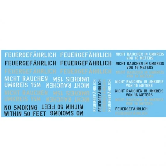 Perfect Scale Modellbau DEC011 Decals for 1/35 Additional Tanker Feuergefahrlich Flammable Markings - Scenics & Diorama