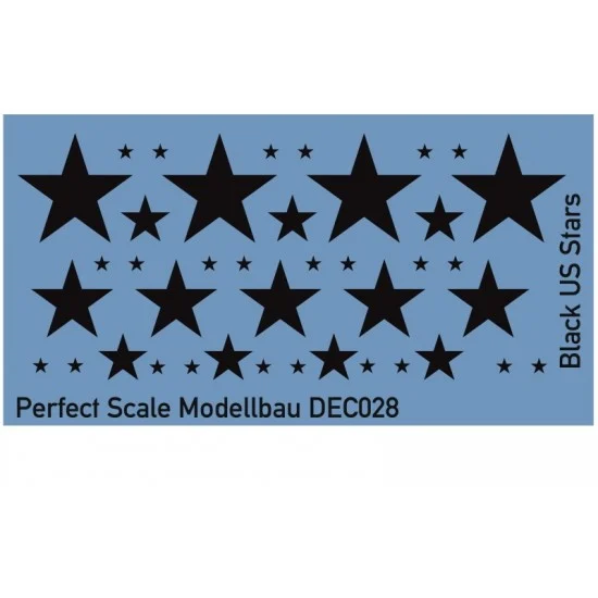 Perfect Scale Modellbau DEC028 Decals for 1/35 Black US Stars - Military Vehicles & Tanks