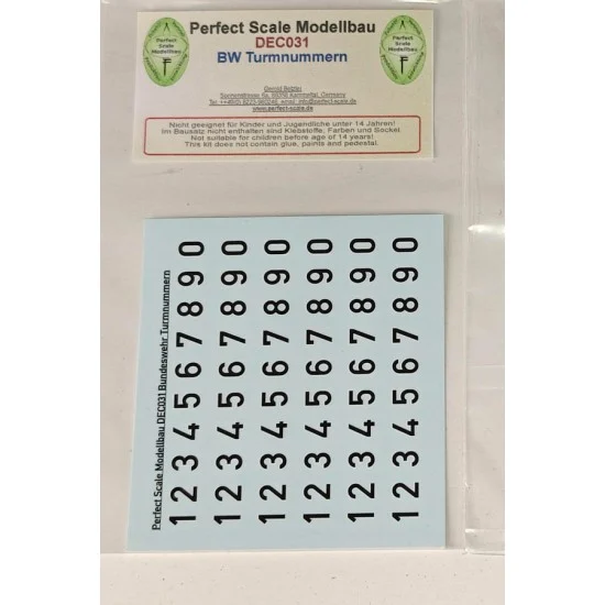 Perfect Scale Modellbau DEC031 1/35 German Armed Forces Turret Number Decal - Military Vehicles & Tanks