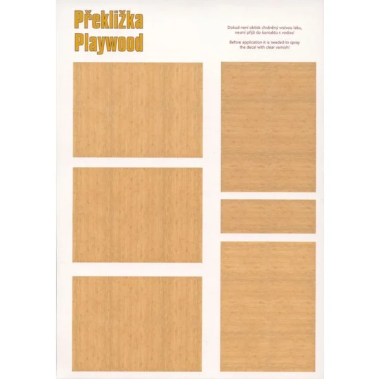 Peewit D49001 1/48 Light Birch Plywood Decals for New Aircraft - Model Planes