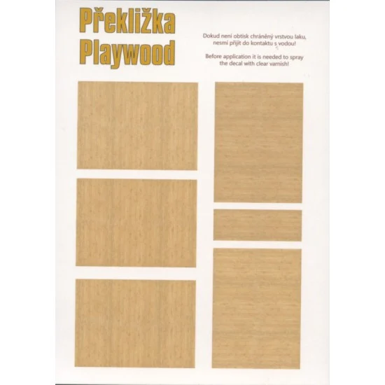 Peewit D74003 1/72 Light Birch Plywood Decals for New Aircraft - Model Planes