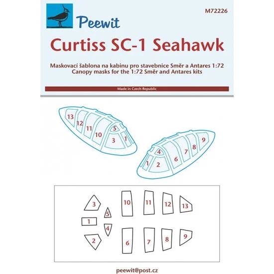 Peewit M72226 1/72 Curtiss SC-1 Seahawk Canopy Masks for Smer/Antares kits