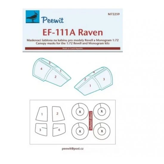 Peewit M72259 1/72 EF-111A Raven Canopy Masks for Revell/Monogram kits