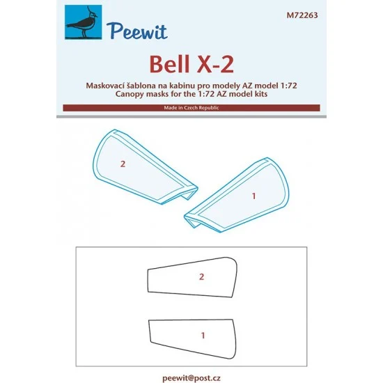 Peewit M72263 1/72 Bell X-2 Canopy Masks for AZ model