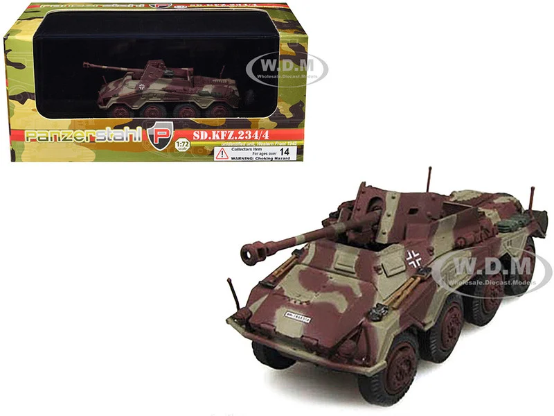 Sd.Kfz. 234/4 Armored Vehicle "Unidentified Unit, Western Front" (1945) German 1/72 Diecast Model by Panzerstahl - Military Models
