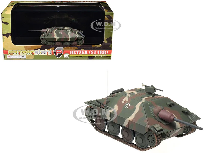 Hetzer (Starr) Tank Destroyer "Prague" (1945) German Army 1/72 Diecast Model by Panzerstahl - Military Models