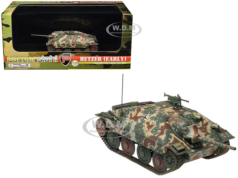 Hetzer (Early) Tank Destroyer "StuG.Abt 1708, France" (1944) German Army 1/72 Diecast Model by Panzerstahl - Military Models
