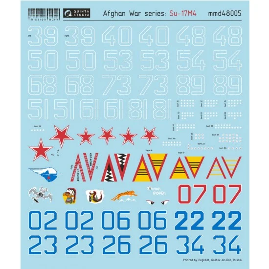 Quinta Studio MMD48005 Decal for 1/48 Afgan War Sukhoi Su-17M4