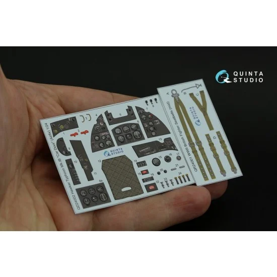 Quinta Studio QD24002 1/24 Hawker Typhoon Car Door Interior Detail Parts for Airfix kits - Model Planes