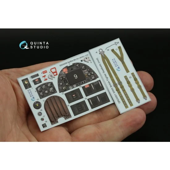 Quinta Studio QD24009 1/24 Spitfire Mk.IXc Interior on Decal Paper for Airfix kits - Model Planes