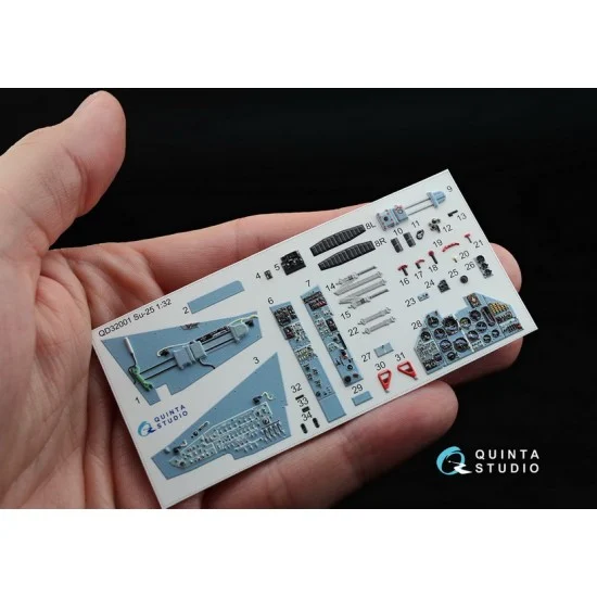 Quinta Studio QD32001 1/32 Su-25 Interior Detail Set (on decal paper) for Trumpeter Kit