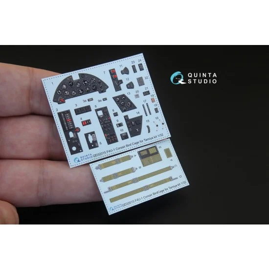 Quinta Studio QD32015 1/32 F4U-1 Corsair for Bird cage kits Interior Detail Parts for Tamiya kits