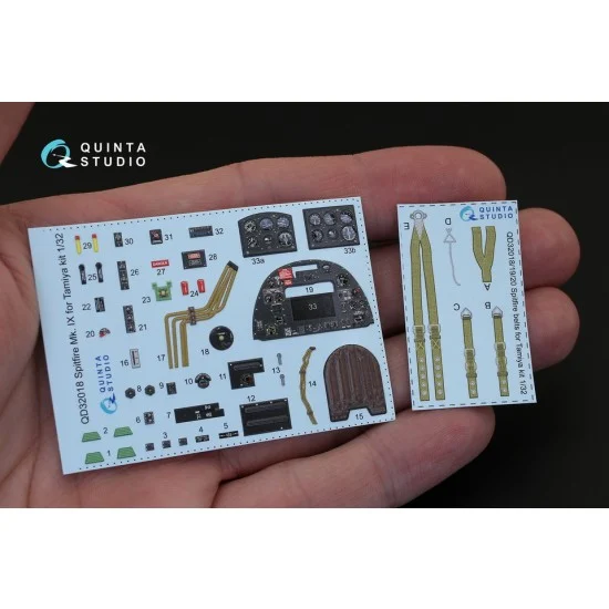 Quinta Studio QD32018 1/32 Supermarine Spitfire Mk.IX Interior Detail Parts for Tamiya kits - Model Planes