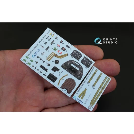 Quinta Studio QD32019 1/32 Supermarine Spitfire Mk.VIII Interior Detail Parts for Tamiya kits - Model Planes