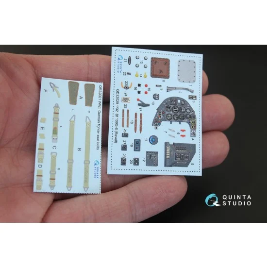 Quinta Studio QD32029 1/32 Messerschmitt Bf 109G-6 Interior Detail Parts for Revell kits