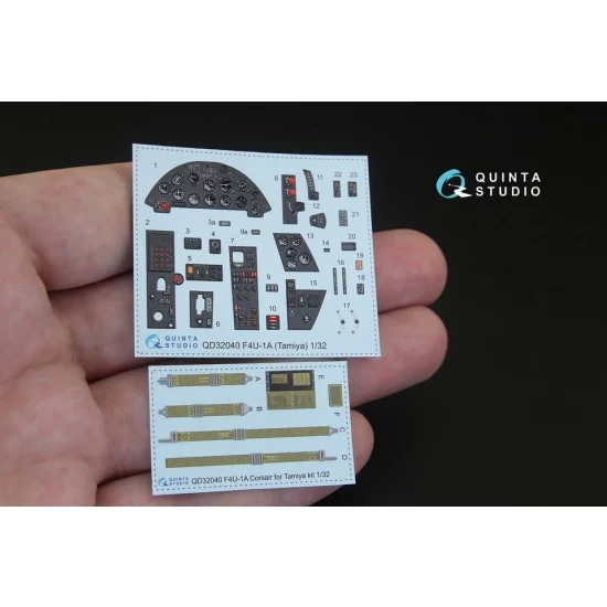 Quinta Studio QD32040 1/32 F4U-1A Corsair 3D-Printed & Coloured Interior Decals for Tamiya kit