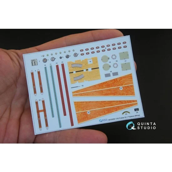 Quinta Studio QD32050 1/32 Fokker Dr.1 3D-Printed & Coloured Interior Decals for Meng kit