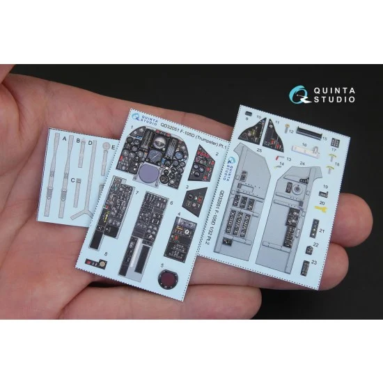 Quinta Studio QD32051 1/32 F-105D 3D-Printed & Coloured Interior Decals for Trumpeter kit