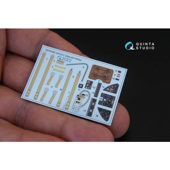 Quinta Studio QD32056 1/32 IAR - 81C 3D-Printed & Coloured Interior Decals for Special Hobby kit