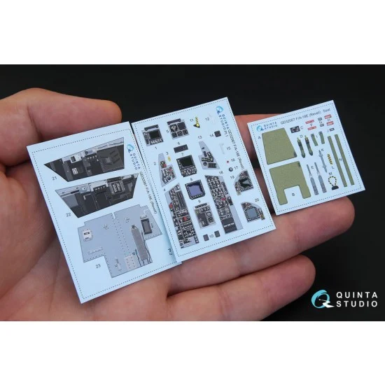 Quinta Studio QD32067 1/32 F/A-18E 3D-Printed & Coloured Interior Decals for Revell kit