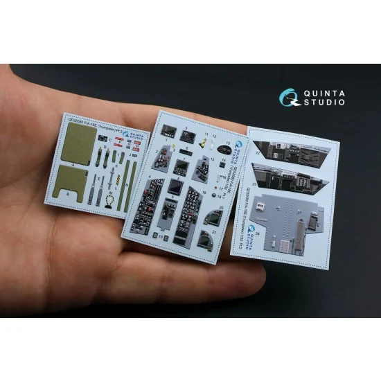 Quinta Studio QD32080 1/32 F/A-18E 3D-Printed & Coloured Interior Decals for Trumpeter kit