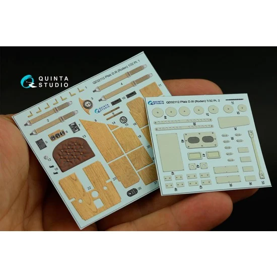 Quinta Studio QD32112 1/32 Pfalz D.III Interior Detail Parts for Roden kits - Model Planes