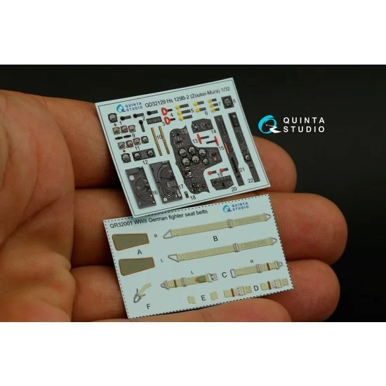 Quinta Studio QD32129 1/32 Henschel Hs 129B-2 Interior Detail Parts for Zoukei-Mura kits