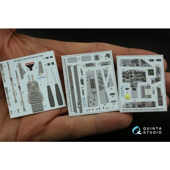 Quinta Studio QD32175 1/32 Mikoyan MiG-29 9-12 Fulcrum A Interior Detail Parts for Trumpeter kits