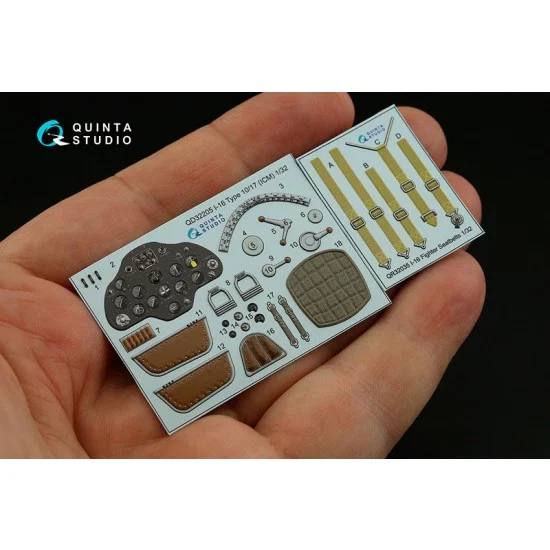 Quinta Studio QD32205 1/32 I-16 Type 10/17 Coloured Interior Detail Parts for ICM kits