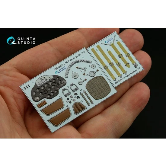 Quinta Studio QD32207 1/32 I-16 Type 29 Coloured Interior Detail Parts for ICM kits