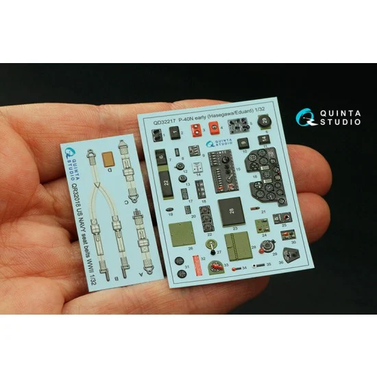 Quinta Studio QD32217 1/32 P-40N Early Coloured Interior Detail Parts for Hasegawa/Eduard kits