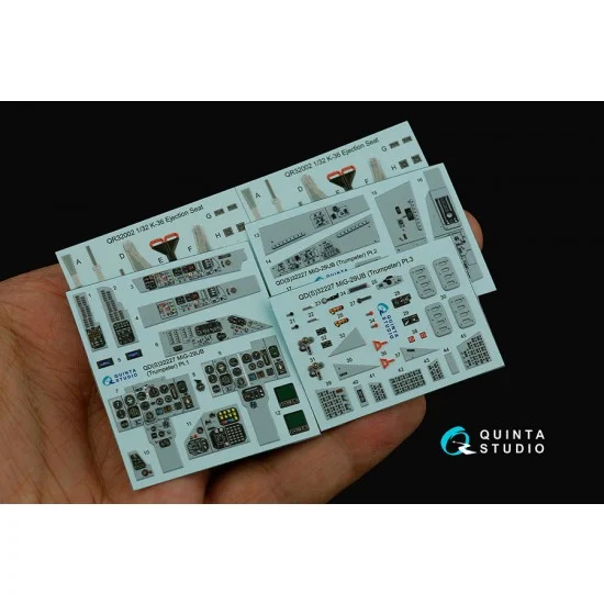 Quinta Studio QD32227 1/32 MiG-29UB Interior 3D Decal for Trumpeter kits