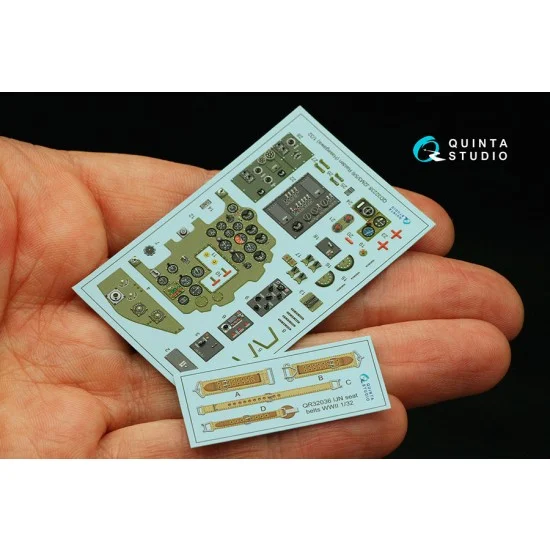 Quinta Studio QD32238 1/32 Mitsubishi J2M3/5/6 Raiden Interior 3D Decal for Hasegawa kits - Model Planes