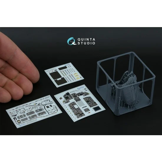 Quinta Studio QD+32252 1/32 F-15C PAD-upgraded Interior 3D Decal for Tamiya kits (with 3D-printed resin parts)