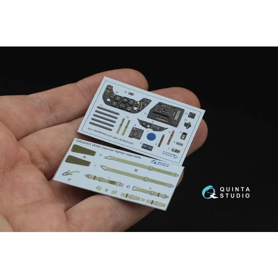 Quinta Studio QD32256 1/32 Bf 109F2/F4 Detail Parts on 3D Decal for Hasegawa kits - Model Planes