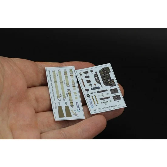 Quinta Studio QD32267 1/32 Bf 109K-4 Interior Details on 3D Decal (Kotare)