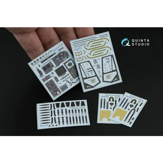 Quinta Studio QD32269 1/32 Lynx Mk8 Interior Details on 3D Decal (Revell) - Model Planes