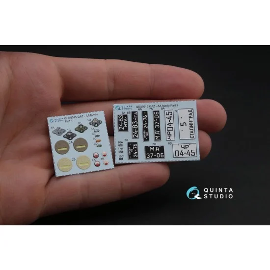 Quinta Studio QD35015 1/35 GAZ-AA/AAA family 3D-Printed & Coloured Interior Decals for all kit