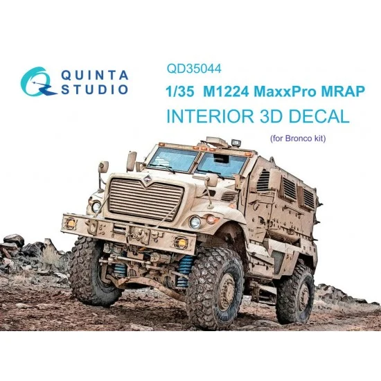Quinta Studio QD35044 1/35 M1224 MaxxPro MRAP 3D-Printed & Coloured Interior on Decal Paper for Bronco kits