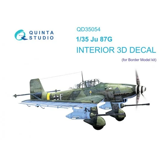 Quinta Studio QD35054 1/35 Ju 87G 3D-Printed & Coloured Interior on Decal Paper for Border Model kits