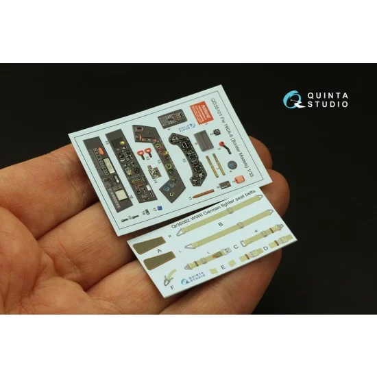 Quinta Studio QD35101 1/35 FW 190A-6 3D-Printed & Coloured Interior on Decal Paper for Border Model kits