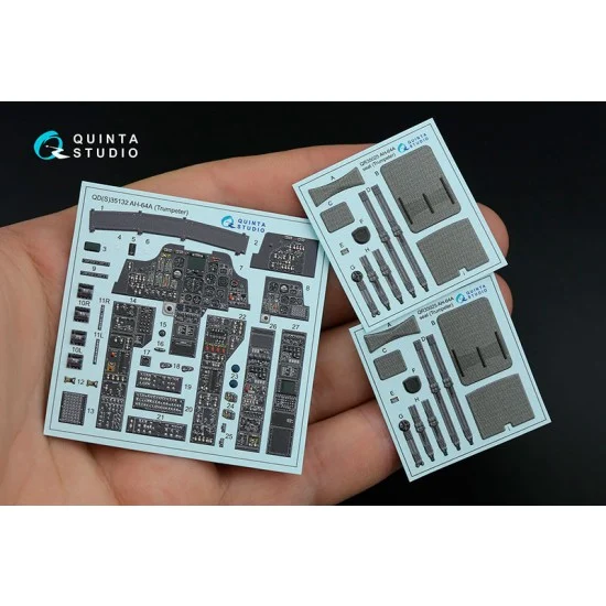 Quinta Studio QD35132 1/32 AH-64A Coloured Interior Detail Parts for Trumpeter kits