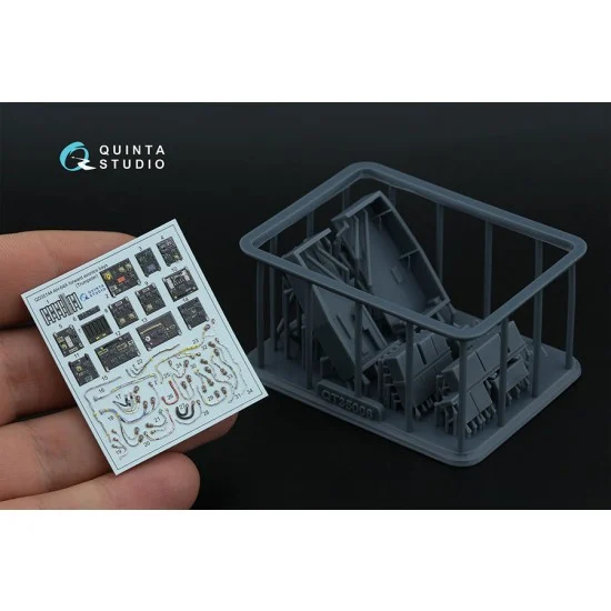 Quinta Studio QD+35144 1/35 AH-64A forward Avionics Bays Interior 3D Decal for Trumpeter (with 3D-printed resin)