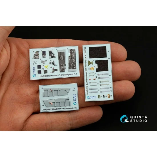 Quinta Studio QD48012 1/48 Mitsubishi F-2A Coloured Interior Detail Parts for Hasegawa kits