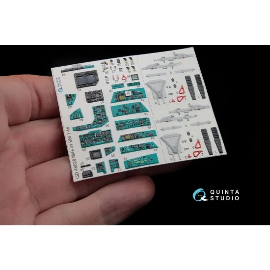 Quinta Studio QD48028 1/48 Mig-31Bm Interior Detail Set (on decal paper) for AMK Kit