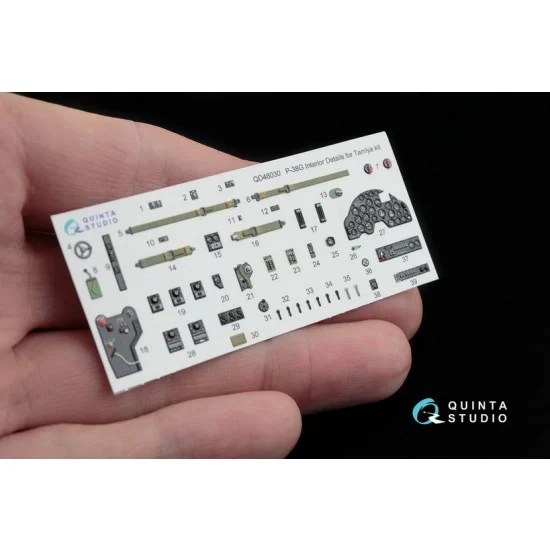 Quinta Studio QD48030 1/48 P-38G Interior Detail Set (on decal paper) for Tamiya Kit