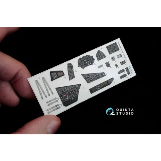 Quinta Studio QD48036 1/48 Mi-24V Nato Black Panels Interior Detail Set (on decal paper) for Zvezda Kit