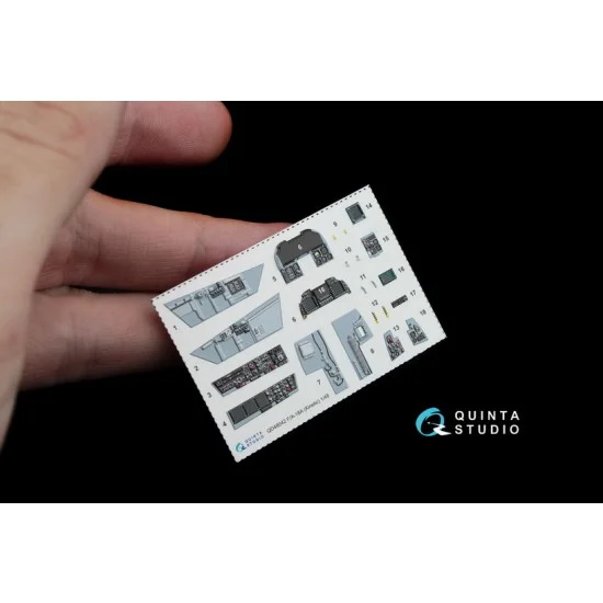 Quinta Studio QD48042 1/48 F/A-18A Interior Detail Set (on decal paper) for Kinetic Kit