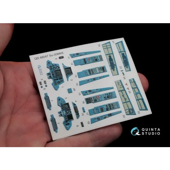 Quinta Studio QD48047 1/48 Su-30Mkk Interior Detail Set (on decal paper) for Hobbyboss Kit